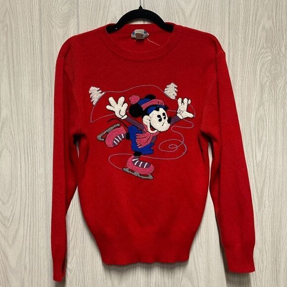 Vintage Sunday Comics Women’s Size Large Walt Disney Crewneck Sweater Holiday Fe - Picture 1 of 7